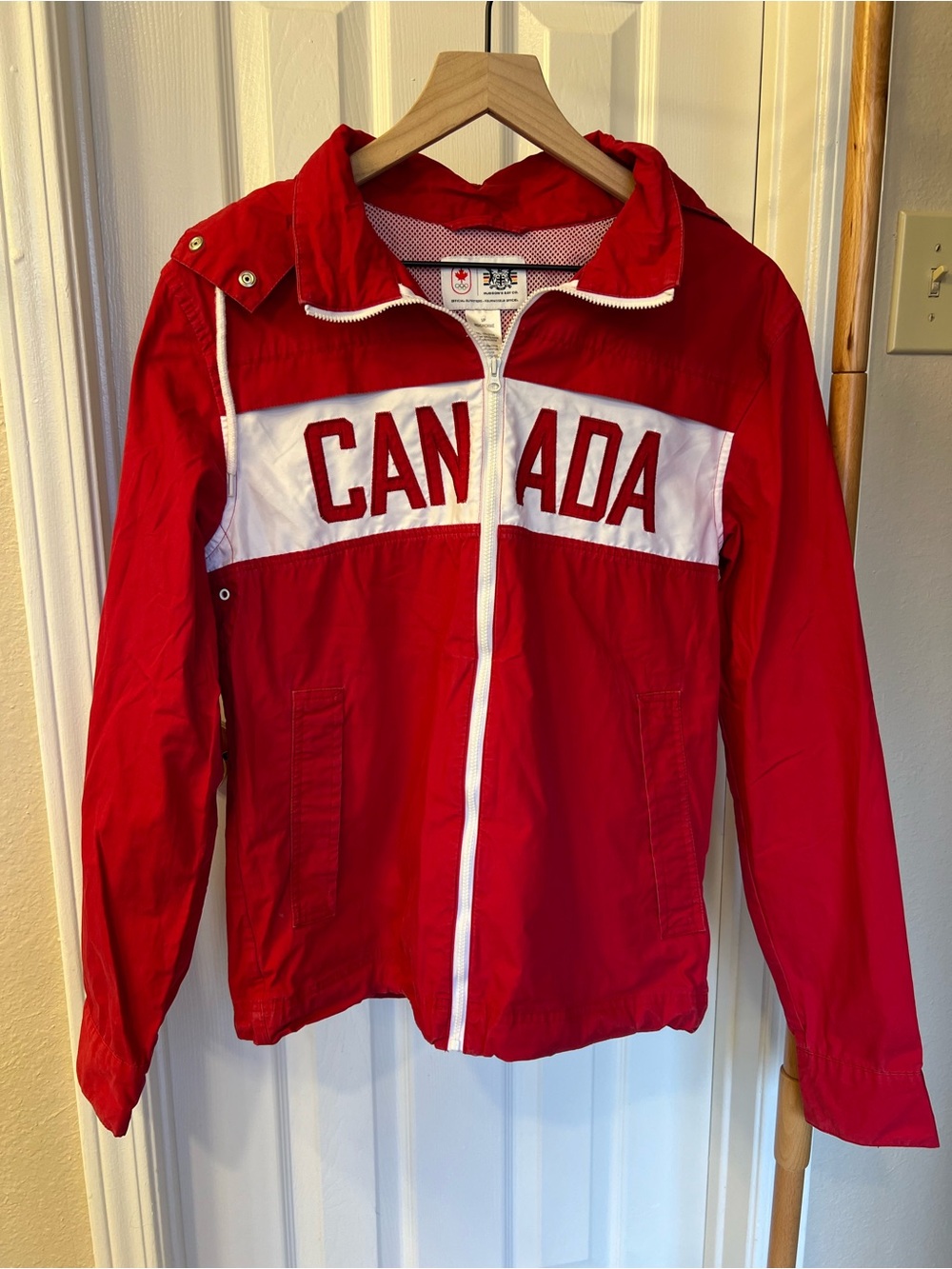 Hudson's Bay Red and White CANADA Olympics Zip Jacket